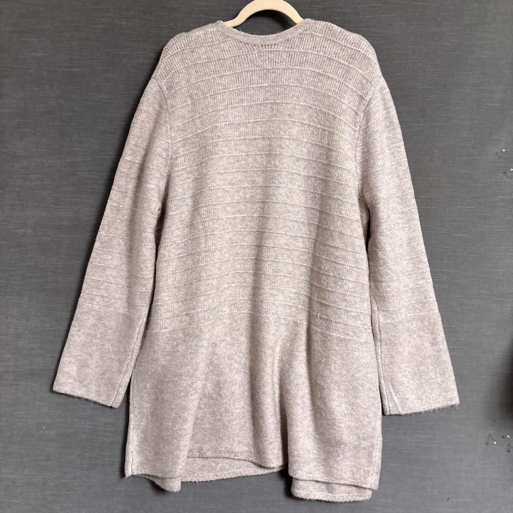 NEW Old Navy Cardigan Coatigan XXL Beige Oatmeal Open Front Sweater Heavy Cozy C - Picture 2 of 10